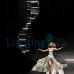 Moderne eigentijdse kroonluchter, plafondlamp, kristallen regendruppellamp