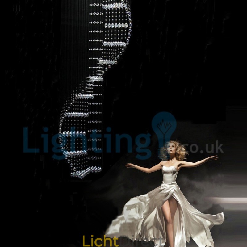 Moderne eigentijdse kroonluchter, plafondlamp, kristallen regendruppellamp