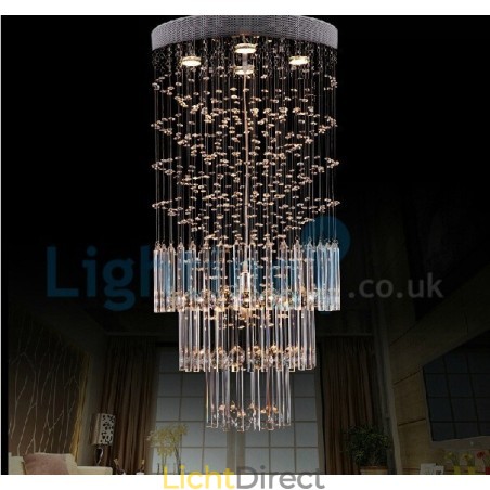 Moderne eigentijdse kroonluchter, plafondlamp, kristallen regendruppellamp Moderne eigentijdse kroonluchter, plafondlamp, kristallen regendruppellamp