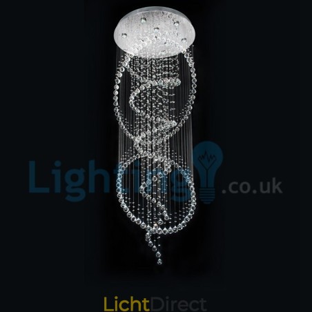 Moderne eigentijdse kroonluchter, plafondlamp, kristallen regendruppellamp