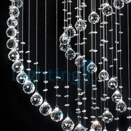 Moderne eigentijdse kroonluchter, plafondlamp, kristallen regendruppellamp
