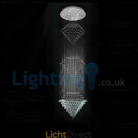 Moderne eigentijdse kroonluchter, plafondlamp, kristallen regendruppellamp Moderne eigentijdse kroonluchter, plafondlamp, kristallen regendruppellamp