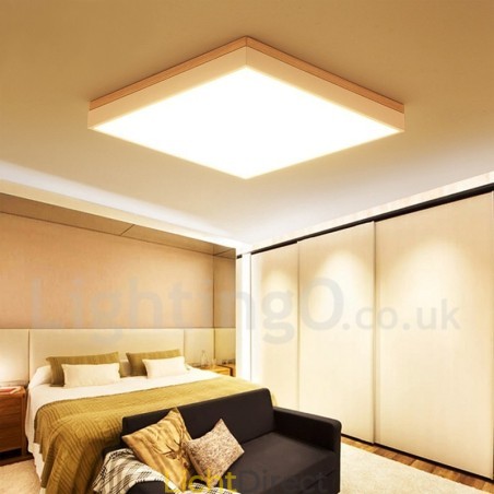 Eenvoudige en moderne vierkante ultradunne plafondlamp van massief hout Eenvoudige en moderne vierkante ultradunne plafondlamp van massief hout