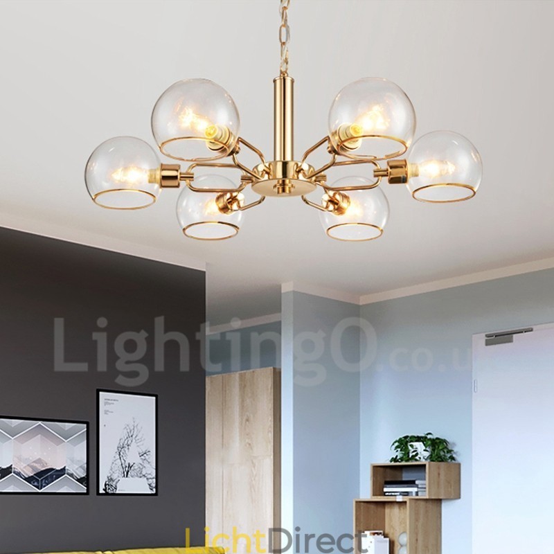 6-lichts Nordic Postmoderne creatieve glazen Magic Bean kroonluchter