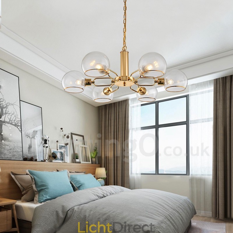 6-lichts Nordic Postmoderne creatieve glazen Magic Bean kroonluchter
