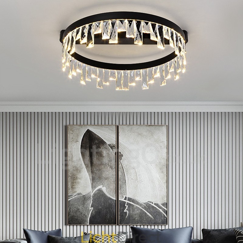 Moderne minimalistische creatieve ronde plafondkristallamp
