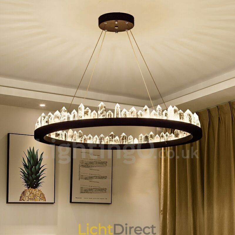 Kristallen hanglamp, modieus, prachtig cirkelvormig ontwerp