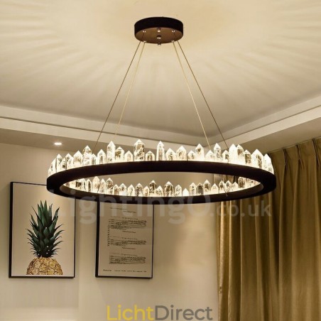 Kristallen hanglamp, modieus, prachtig cirkelvormig ontwerp Kristallen hanglamp, modieus, prachtig cirkelvormig ontwerp