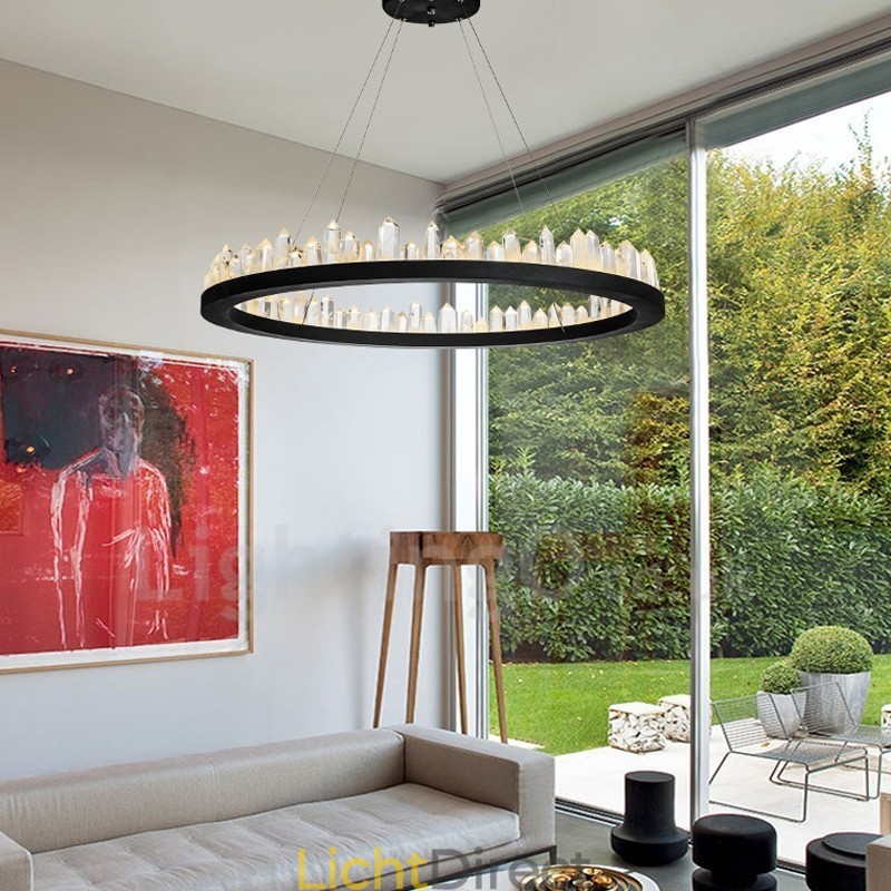 Kristallen hanglamp, modieus, prachtig cirkelvormig ontwerp