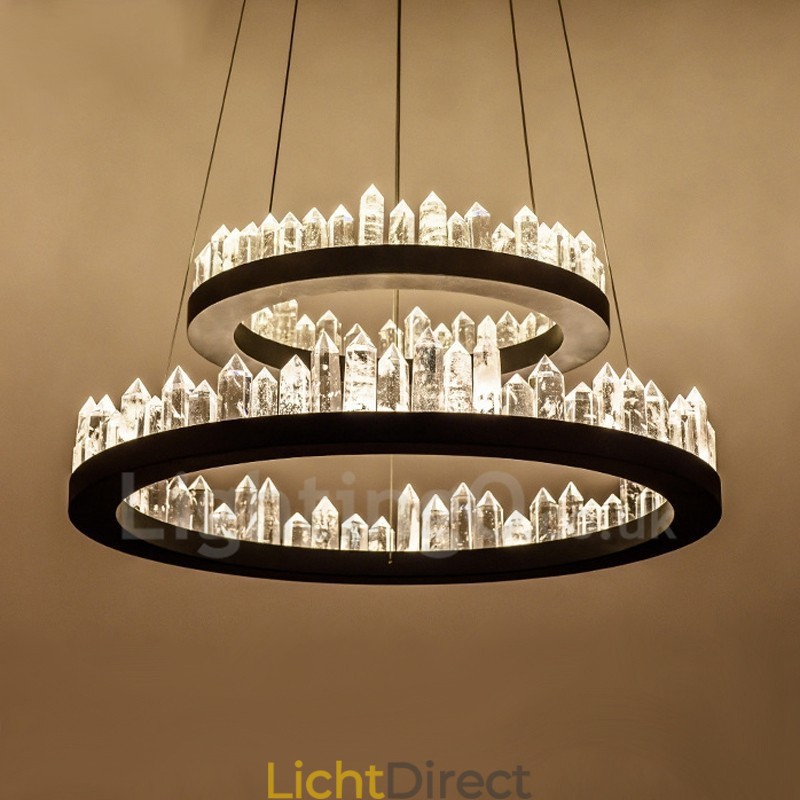 Moderne mode dubbele cirkel kristallen hanglamp