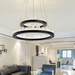 Moderne mode dubbele cirkel kristallen hanglamp