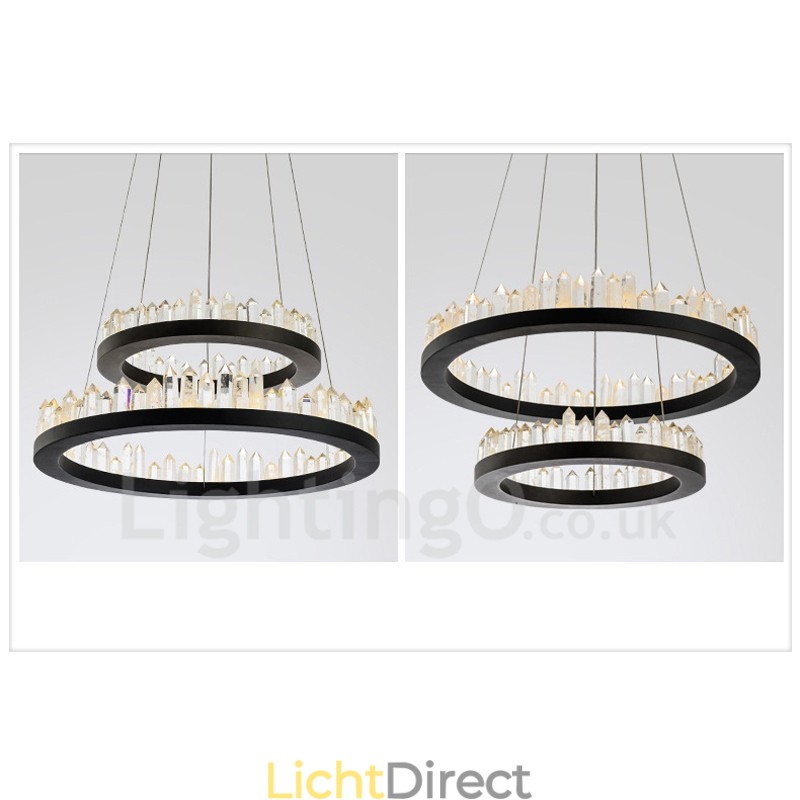 Moderne mode dubbele cirkel kristallen hanglamp