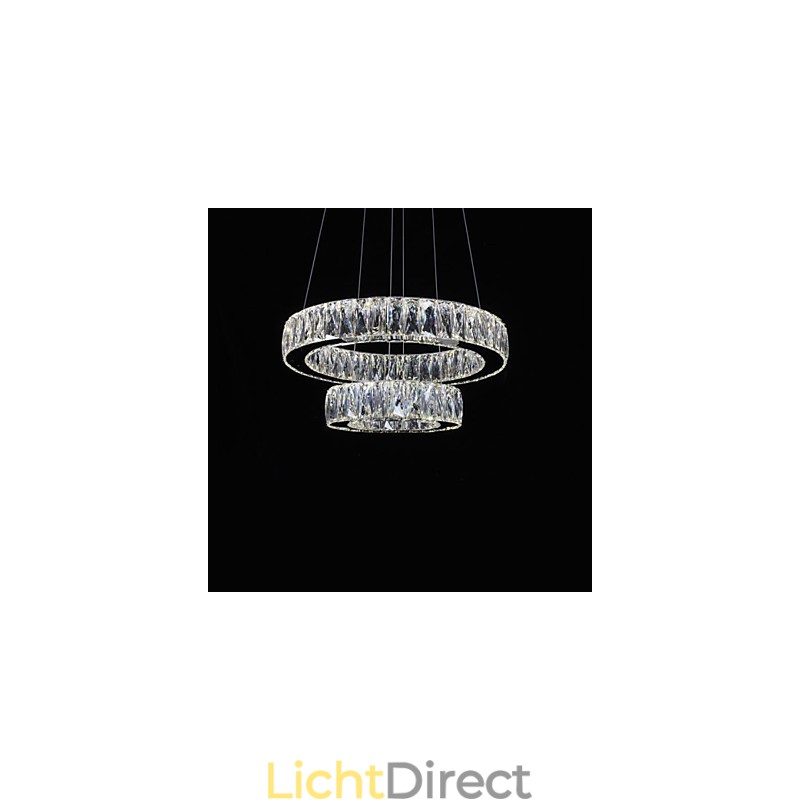 Kristallen kroonluchterlampen moderne verlichting twee ringen D2040 K9 grote kristallen plafondlampen voor thuis