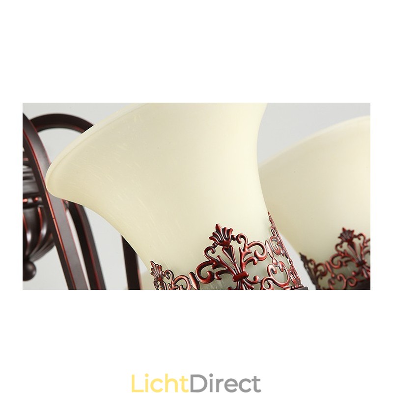 24 lampen hoge plafond vintage land eiland schilderij metalen kroonluchter met glazen kappen hoog plafond