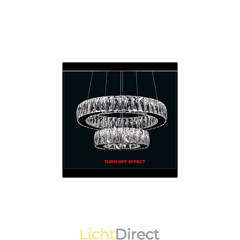 Kristallen kroonluchterlampen moderne verlichting twee ringen D2040 K9 grote kristallen plafondlampen voor thuis