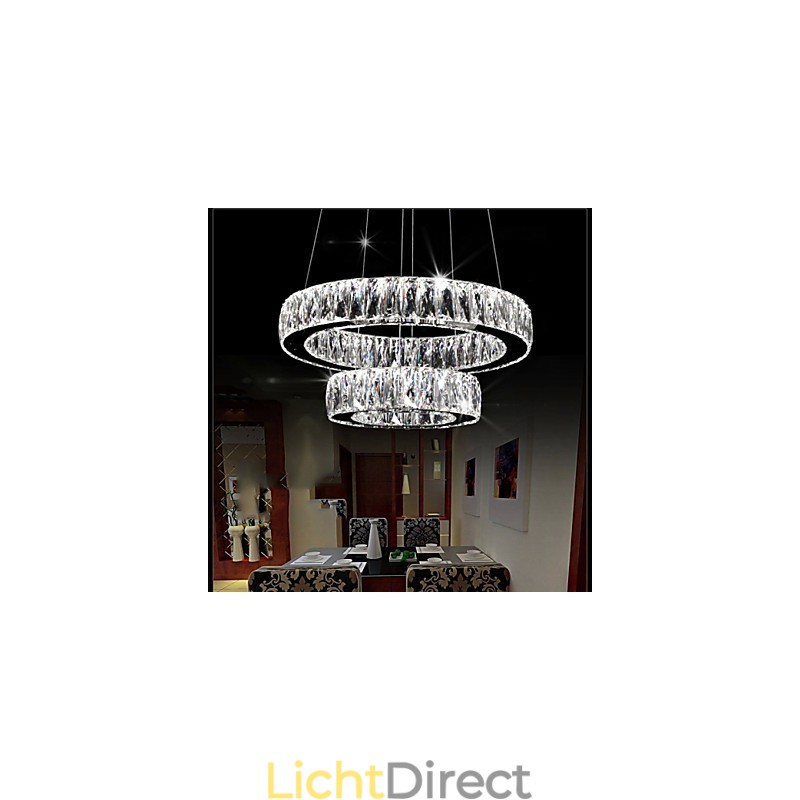 Kristallen kroonluchterlampen moderne verlichting twee ringen D2040 K9 grote kristallen plafondlampen voor thuis