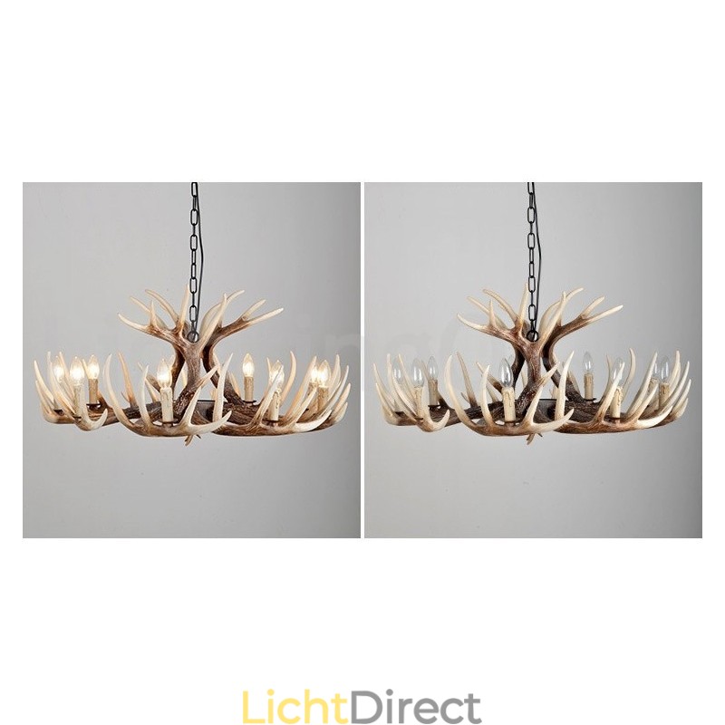 9 Lichte Rustieke Artistieke Retro Gewei Vintage Kroonluchter