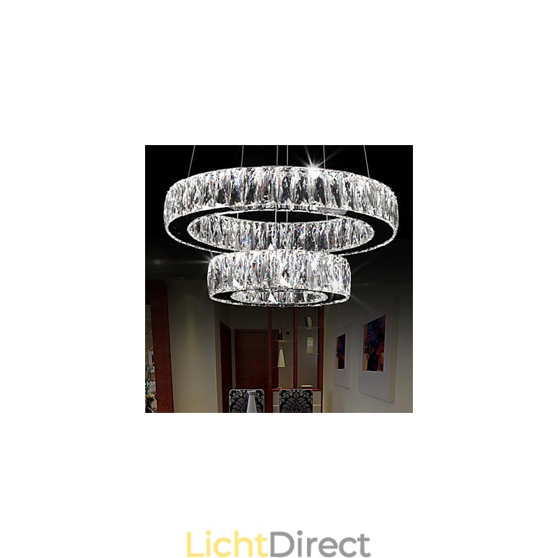 Kristallen kroonluchterlampen moderne verlichting twee ringen D2040 K9 grote kristallen plafondlampen voor thuis