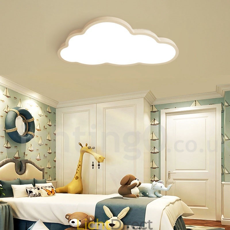Ultradunne wolken dimbare moderne eigentijdse Scandinavische stijl plafondlampen met acryl kap met afstandsbediening Kan ook worden gebruikt als wandlamp