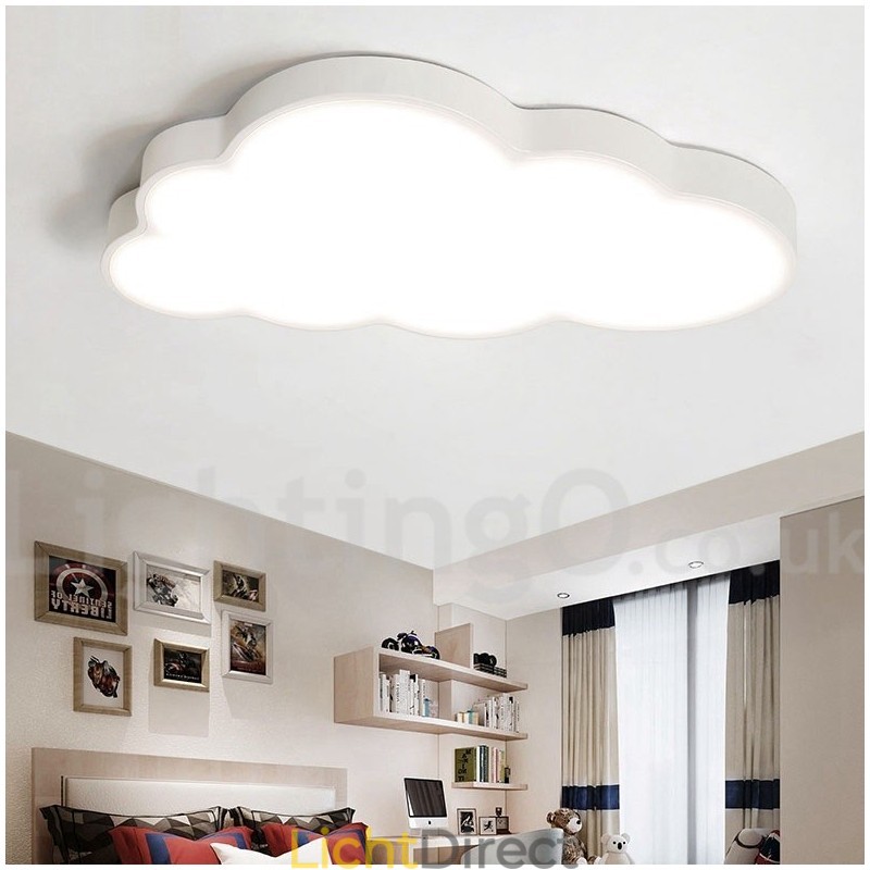 Ultradunne wolken dimbare moderne eigentijdse Scandinavische stijl plafondlampen met acryl kap met afstandsbediening Kan ook worden gebruikt als wandlamp