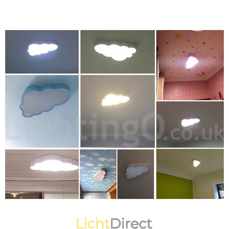 Ultradunne wolken dimbare moderne eigentijdse Scandinavische stijl plafondlampen met acryl kap met afstandsbediening Kan ook worden gebruikt als wandlamp