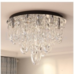 Luxe kristallen plafondlamp met paal en moderne lamp