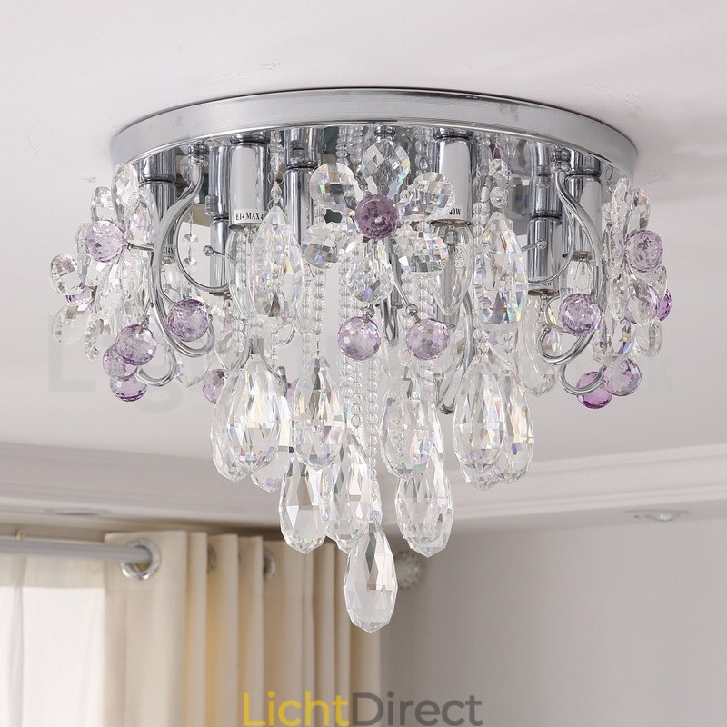 Luxe ronde plafondlampen met kristalbevestiging