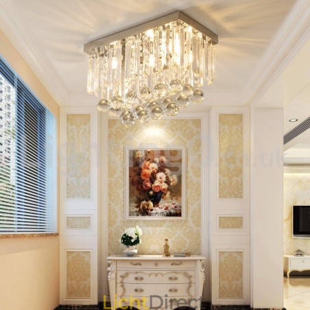 Moderne vierkante plafondlampen met kristalbevestiging