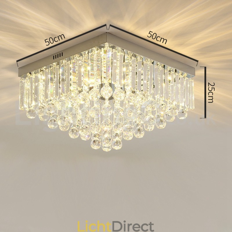 Moderne 40CM 50CM vierkante kristallen plafondlampen