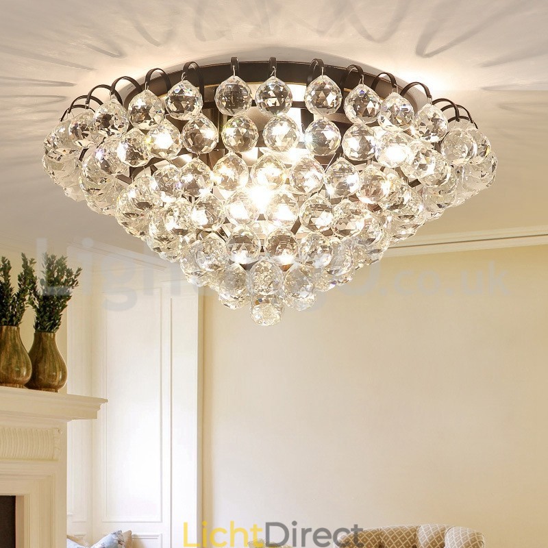 Moderne 30CM 55CM ronde plafondlampen met kristal