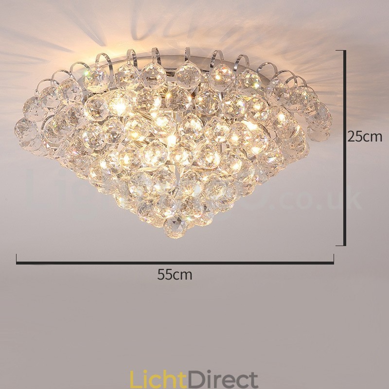 Moderne 30CM 55CM ronde plafondlampen met kristal