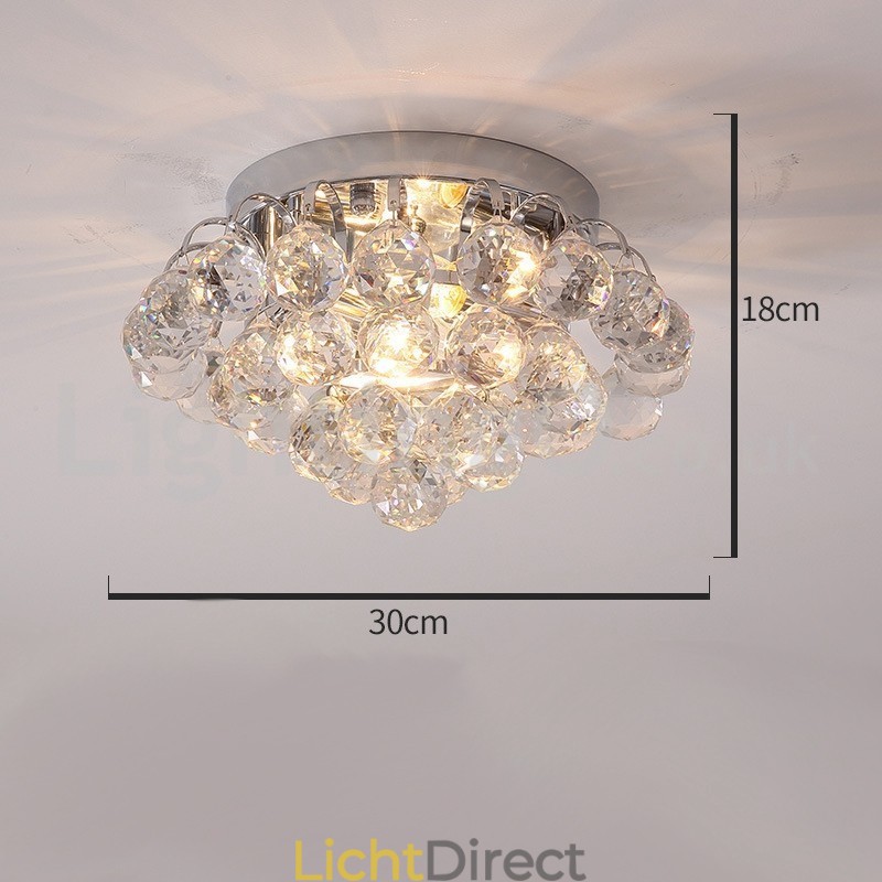 Moderne 30CM 55CM ronde plafondlampen met kristal