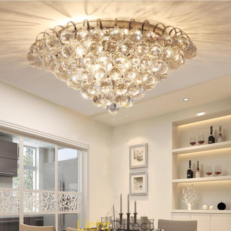 Moderne 30CM 55CM ronde plafondlampen met kristal