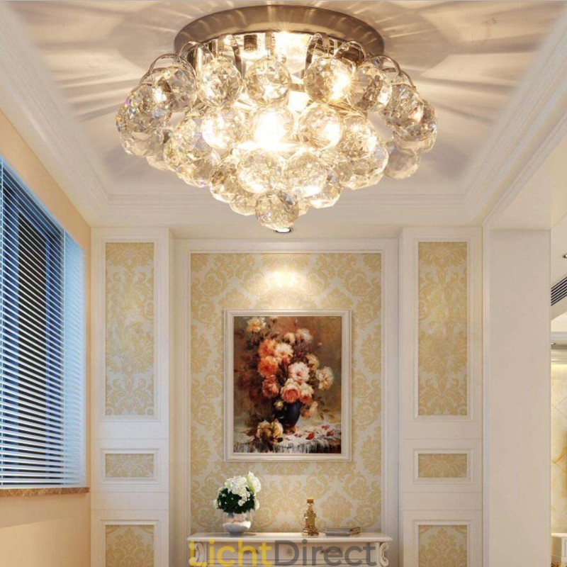 Moderne 30CM 55CM ronde plafondlampen met kristal