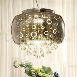 Moderne 40CM ronde glazen lampenkap kristallen hanglamp