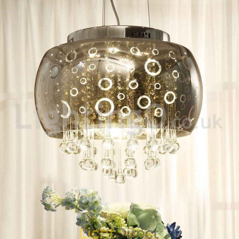 Moderne 40CM ronde glazen lampenkap kristallen hanglamp