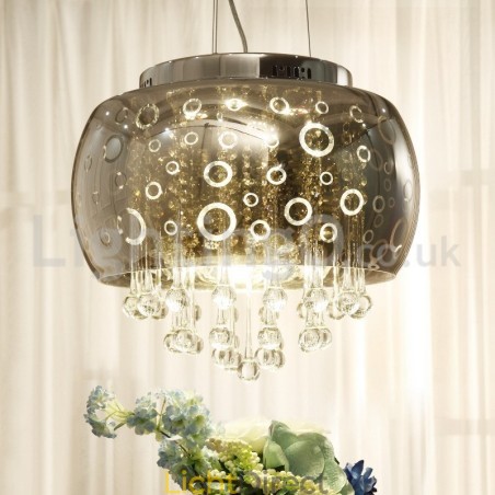 Moderne 40CM ronde glazen lampenkap kristallen hanglamp Moderne 40CM ronde glazen lampenkap kristallen hanglamp