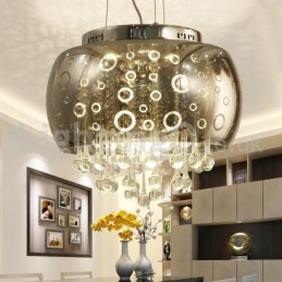 Moderne 40CM ronde glazen lampenkap kristallen hanglamp