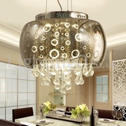 Moderne 40CM ronde glazen lampenkap kristallen hanglamp