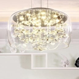 Moderne 40CM 50CM ronde heldere glazen lampenkap kristallen hanglamp