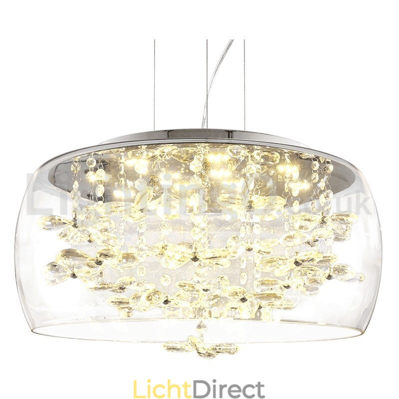 Moderne 40CM 50CM ronde heldere glazen lampenkap kristallen hanglamp