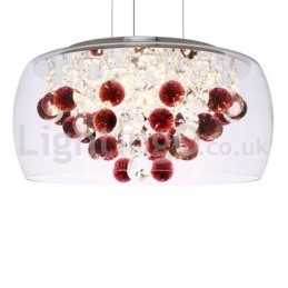 Moderne 40CM 50CM ronde heldere glazen lampenkap kristallen hanglamp