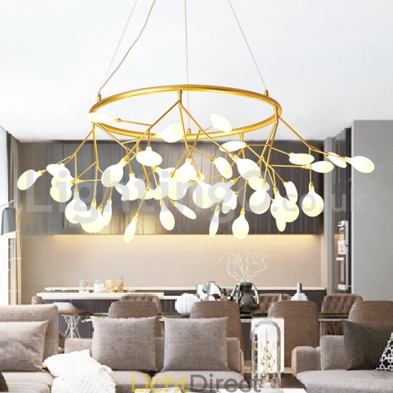 Luxe postmoderne ronde kroonluchter met vuurvliegjes