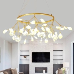 Luxe postmoderne ronde kroonluchter met vuurvliegjes