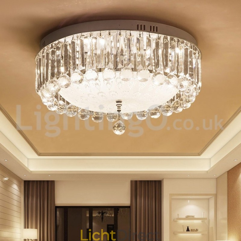 Moderne ronde plafondlampen met kristalbevestiging