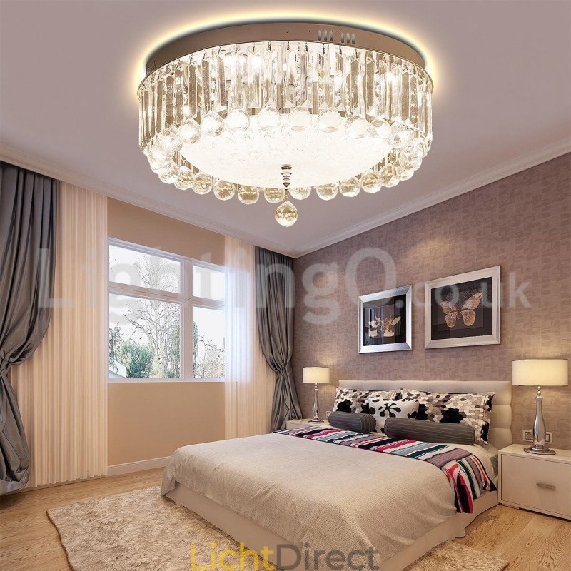 Moderne ronde plafondlampen met kristalbevestiging