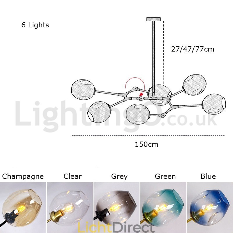 Nordic Modern Magic Bean Glazen Kroonluchter Moleculaire Kroonluchter