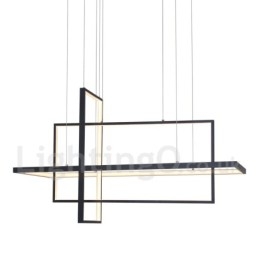 Dimbare hanglamp met afstandsbediening, modern design, drie rechthoeken