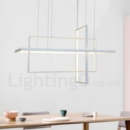 Dimbare hanglamp met afstandsbediening, modern design, drie rechthoeken