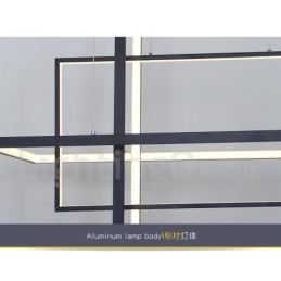 Dimbare hanglamp met afstandsbediening, modern design, drie rechthoeken